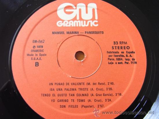 Discos de vinilo: Flamenco - Manuel Marina - Pansequito - Foto 4