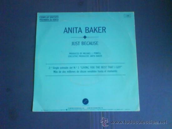Discos de vinilo: ANITA BAKER    JUST BECAUSE  PROMO - Foto 2