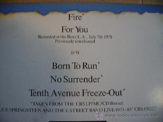 Discos de vinilo: BRUCE SPRINGSTEEN --- FIRE - MAXI SINGLE - Foto 2