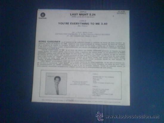 Discos de vinilo: BORIS GARDINER  LAST NIGHT - Foto 2