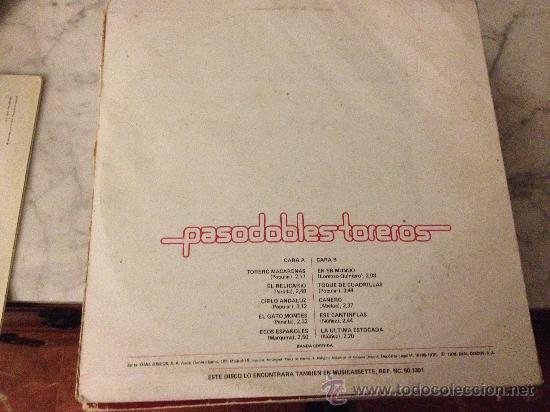 Discos de vinilo: Pasodobles toreros. 10 temas. - Foto 3