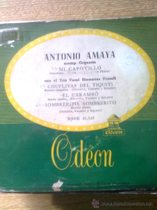 Discos de vinilo: Antonio Amaya - Mi capotillo + 3 (EP, Ode&oacute;n, 50&acute;s) - Foto 1