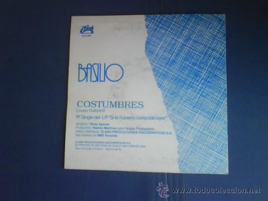 Discos de vinilo: BASILIO  COSTUMBRES  PROMO - Foto 2
