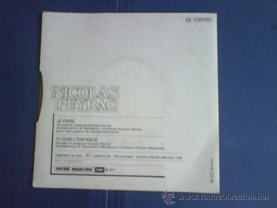 Discos de vinilo: NICOLAS PEYRAC    JE PARS - Foto 2
