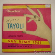 Discos de vinilo: SINGLE SAN REMO 1961, LUCIANO TAJOLI. Lote 34211860