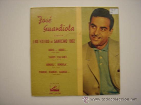 Discos de vinilo: Single Jos&eacute; Guardiola canta los &eacute;xitos de Sanremo 1962 - Foto 1