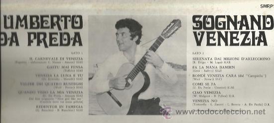 Discos de vinilo: LP UMBERTO DA PREDA : SOGNANDO VENEZIA - Foto 2