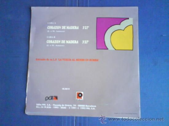 Discos de vinilo: LOS AMAYA     CORAZON DE MADERA  PROMO - Foto 2