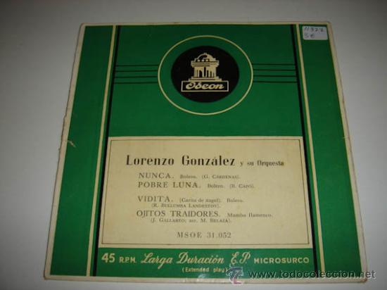 Discos de vinilo: Single LOrenzo Gonz&aacute;lez y su orquesta - Foto 1