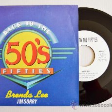 Discos de vinilo: BRENDA LEE - I'M SORRY/THE CRICKETS - GREAT BALLS OF FIRE -PROMO- (MCA SINGLE 1992) ESPAÑA