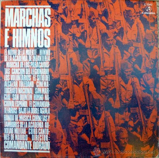 Disques de vinyle: Marchas e Himnos. Banda de m&uacute;sica cornetas y tambores Academia Auxiliar Militar. Columbia 1978 LP