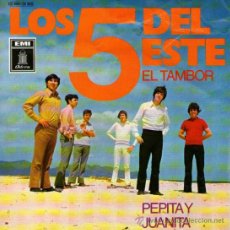 Discos de vinilo: LOS 5 DEL ESTE - SINGLE VINILO 7’’ - EDITADO EN ALEMANIA - EL TAMBOR + PEPITA Y JUANITA - EMI ODEON