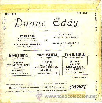 Discos de vinilo: Duane Eddy 7 EP Pepe +3, Spanish edit - Foto 2