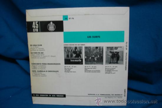 Discos de vinilo: LES SURFS - EN UNA FLOR + 3 - HISPAVOX 1966 - Foto 2