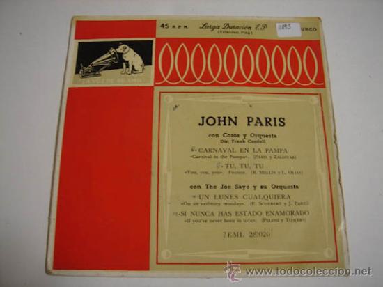 Discos de vinilo: Single John Paris con coros y orquesta - Foto 1