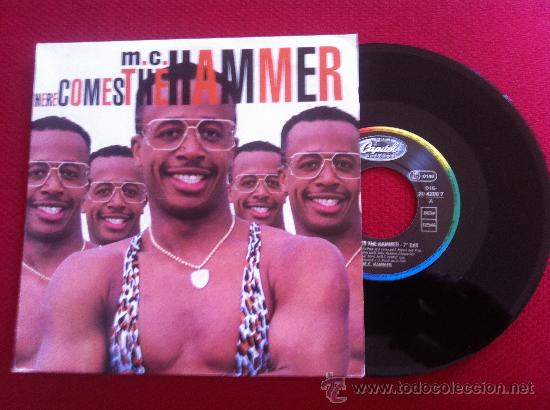 Discos de vinilo: 7&rdquo;SINGLE-M.C. HAMMER-HERE COMES THE HAMMER - Foto 1