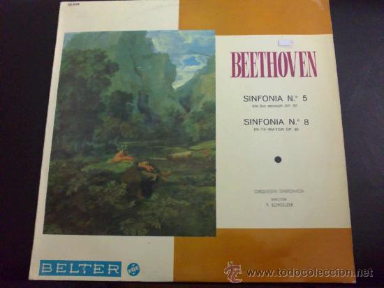 Discos de vinilo: BEETHOVEN, SINFON&Iacute;AS 5 Y 8 - DIRECTOR: F. SCHOLZER