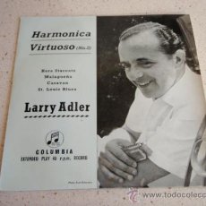 Discos de vinilo: LARRY ADLER ( HORA STACCATO - MALAGUEÑA - CARAVAN - ST. LOUIS BLUES ) ENGLAND EP45 COLUMBIA