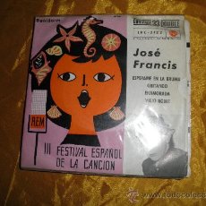 Discos de vinilo: JOSE FRANCIS. EP. III FESTIVAL DE LA CANCION BENIDORM. ESPERAME EN LA BRUMA + 3. 1961. Lote 34515598