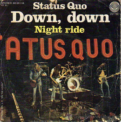 Discos de vinilo: Status Quo 7 SG Down, down + Night ride, spanish edit - Foto 1