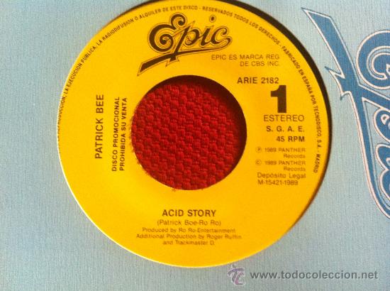 Discos de vinilo: 7&rdquo;SINGLE - PATRICK BEE - ACID STORY - PROMO - Foto 1