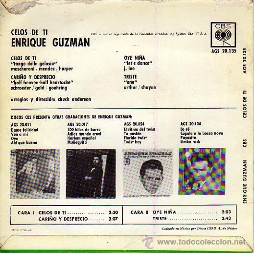 Discos de vinilo: Enrique Guzman 7 EP celos de ti +3, spanish edit - Foto 2