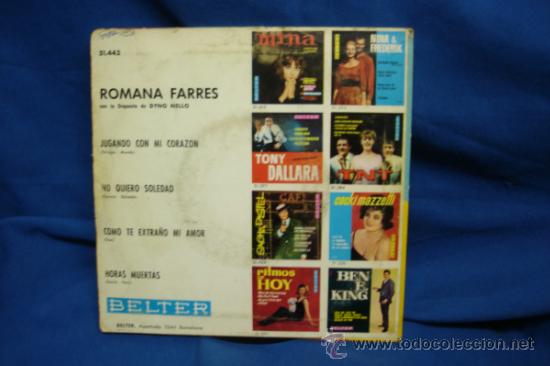 Discos de vinilo: ROMANA FARR&Eacute;S - JUGANDO CON MI CORAZ&Oacute;N + 3 - BELTER - Foto 2