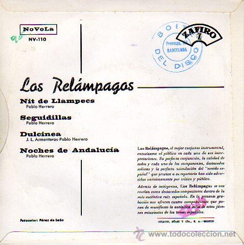 Discos de vinilo: Los Rel&aacute;mpagos 7 EP Nit de llampecs +3, spanish edit - Foto 2