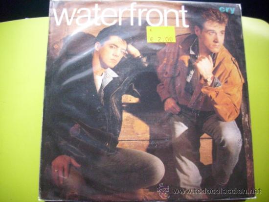 Discos de vinilo: WATERFRONT - CRY / SAVED - SINGLE ESPA&Ntilde;OL DE 1988 PEPETO - Foto 1