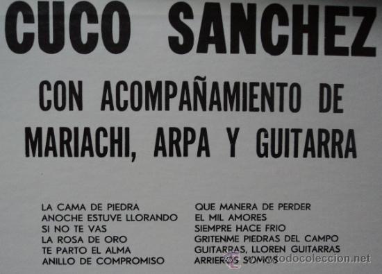 Discos de vinilo: Cuco S&aacute;nchez - La Cama de Piedra - Edici&oacute;n de M&eacute;xico - Foto 2