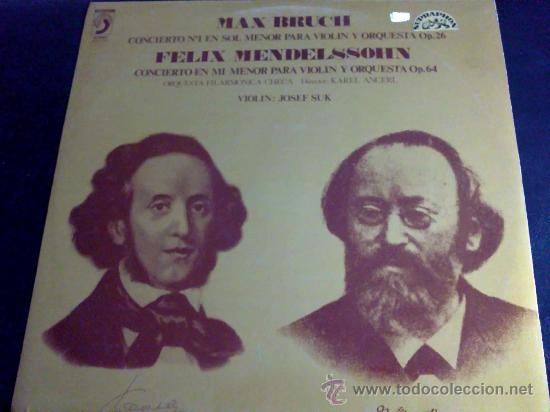 Discos de vinilo: MAX BRUCH / MENDELSSOHN - VIOL&Iacute;N JOSEF SUK - LP - Foto 1