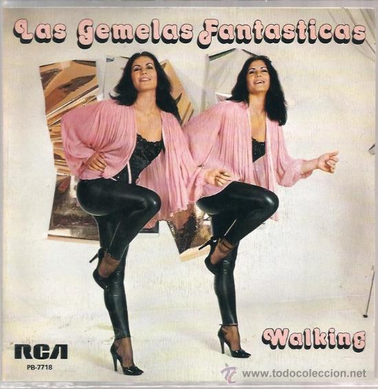Discos de vinilo: SINGLE PROMO LAS GEMELAS FANTASTICAS ; WALKING + EMPTY SKY - Foto 1