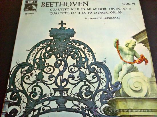 Discos de vinilo: BEETHOVEN, CUARTETOS N&ordm; 8 Y 11, CUARTETO H&Uacute;NGARO - LP