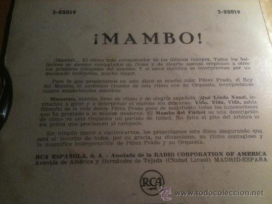 Discos de vinilo: &iexcl;MAMBO! PEREZ PRADO - REY DEL MAMBO - RCA - A&Ntilde;O 1959 - Foto 2