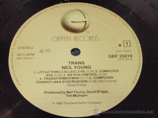 Discos de vinilo: Neil Young &lrm;&ndash; Trans , Holanda 1982 Geffen Records* - Foto 5