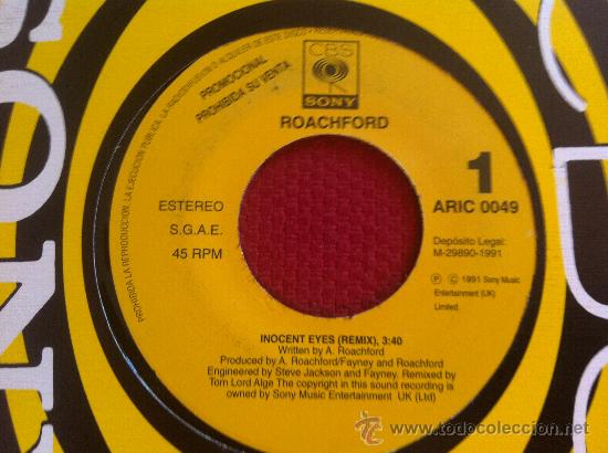 Discos de vinilo: 7&rdquo; ROACHFORD-INOCENT EYES-REMIX-PROMO - Foto 1