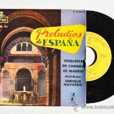 Discos de vinilo: ORQUESTA DE CAMARA DE MADRID-ENRIQUE NAVARRO PRELUDIOS DE ESPAÑA (ZAFIRO EP 1959) ESPAÑA