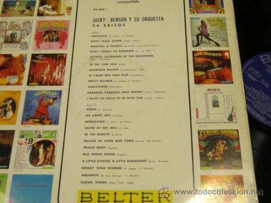 Discos de vinilo: JACKY BENSON Y SU ORQUESTA - 24 EXITOS - LP - BELTER 1970 SPAIN - Foto 2