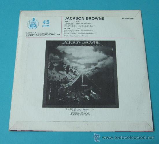 Discos de vinilo: JACKSON BROWNE. STAY. ROSIE. HISPAVOX - Foto 2