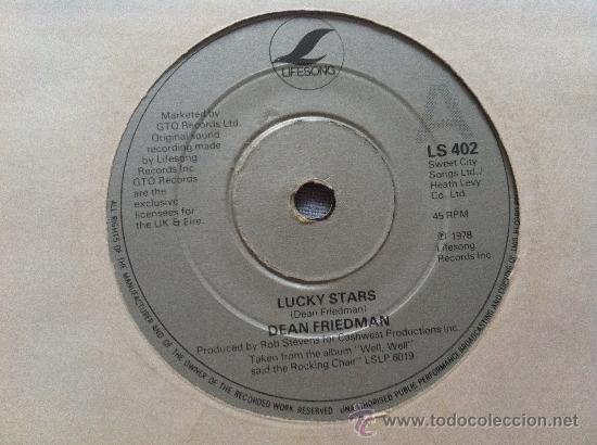 Discos de vinilo: 7&rdquo; SINGLE - DEAN FRIEDMAN - LUCKY STARS - Foto 1