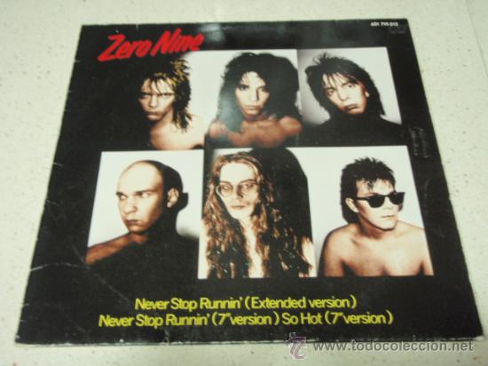 Discos de vinilo: Zero Nine &lrm;&ndash; Never Stop Runnin , Scandinavia 1985 Virgin Maxi 45 - Foto 1