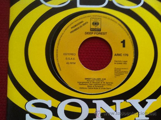 Discos de vinilo: 7&rdquo; SINGLE - DEEP FOREST - SWEET LULLABY - PROMO - Foto 1