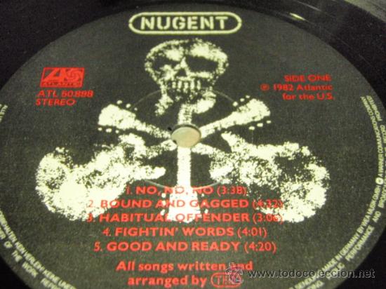 Discos de vinilo: Ted Nugent &lrm;&ndash; Nugent , Germany 1982 Atlantic - Foto 5
