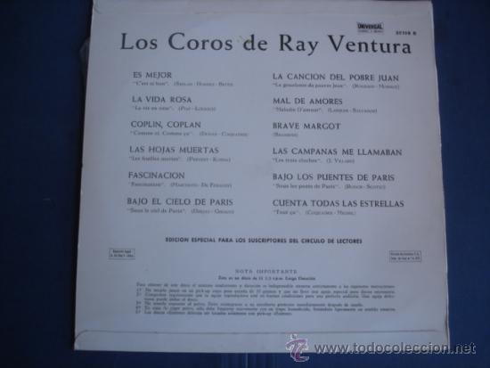 Discos de vinilo: RAY VENTURA LOS COROS DE - Foto 2