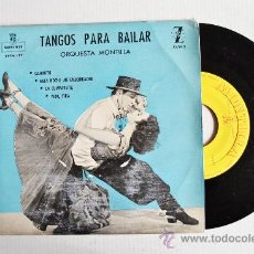 Discos de vinilo: TANGOS PARA BAILAR - ORQUESTA MONTILLA/DANIEL MONTORIA ¡¡SIN USAR!! (MONTILLA EP 1959) ESPAÑA. Lote 34962982