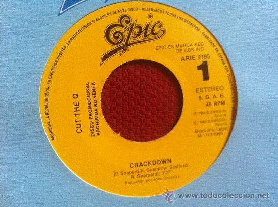 Discos de vinilo: 7&rdquo; SINGLE-CUT THE Q-CRACKDOWN-PROMO - Foto 1