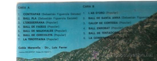 Discos de vinilo: LP COBLA MARAVELLA : BALLETS D&acute;ANDORRA - Foto 2