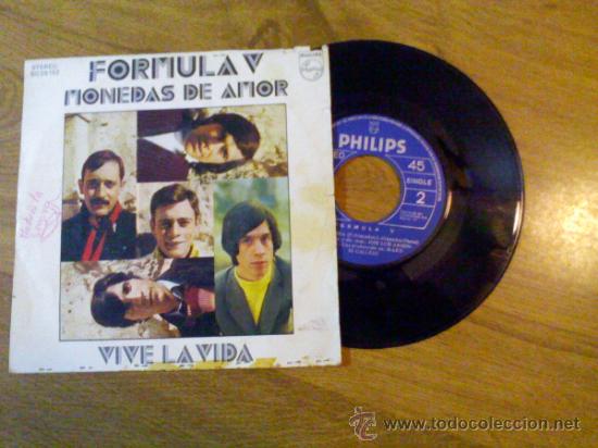 Discos de vinilo: FORMULA V..MONEDAS DE AMOR..VIVE LA VIDA - Foto 1