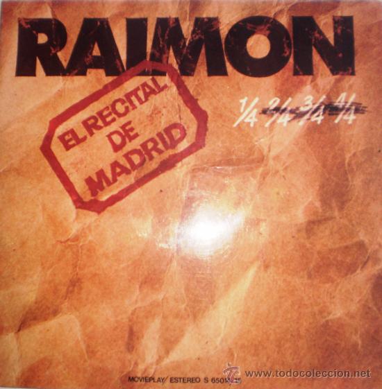 Discos de vinilo: RAIMON- RECITAL EN MADRID- LONG PLAY. - Foto 1