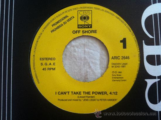 Discos de vinilo: LP SINGLE-OFF SHORE-I CANT TAKE THE POWER - Foto 1